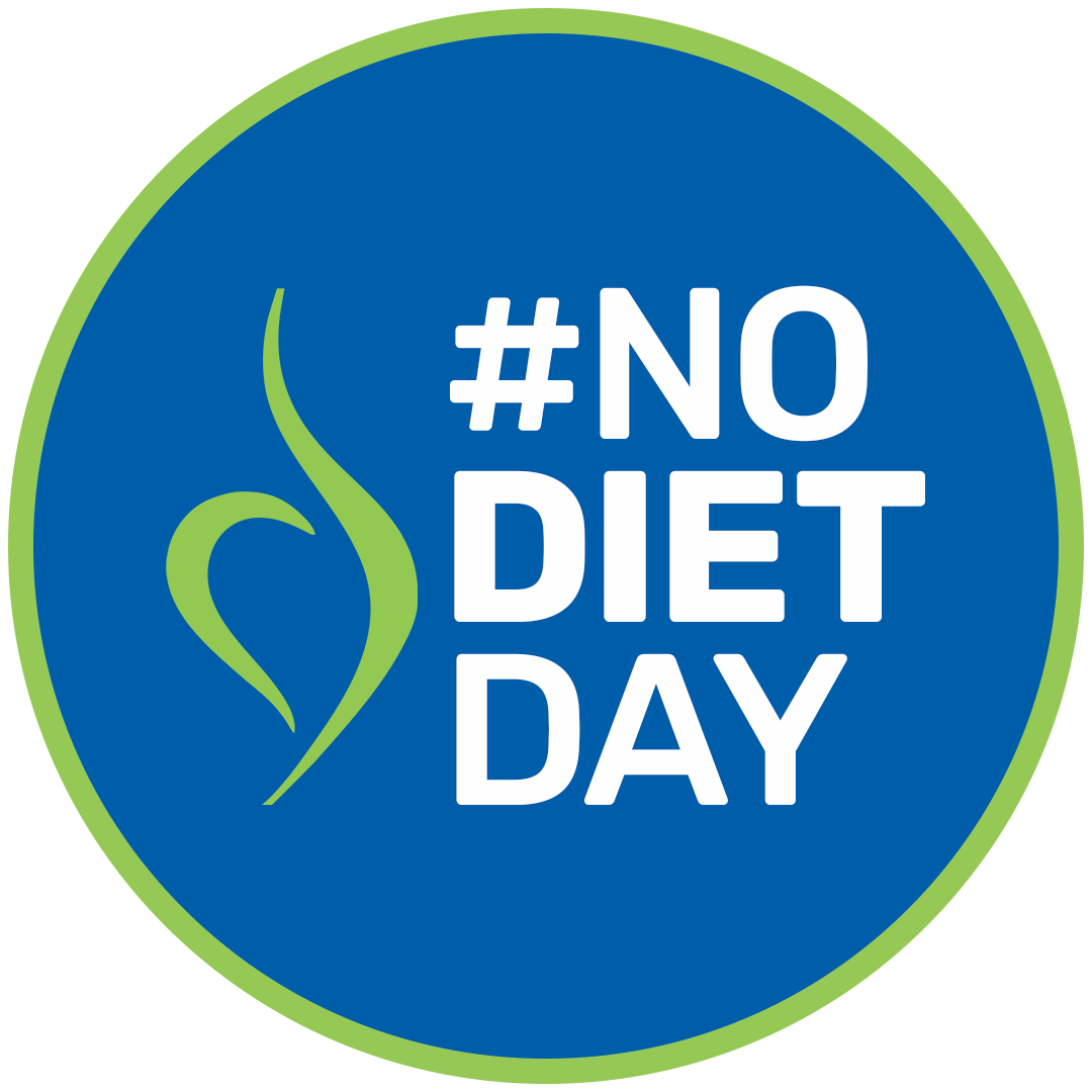 #NoDietDay in blue circle