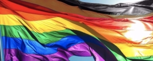 banner black brown stripe rainbow-flag