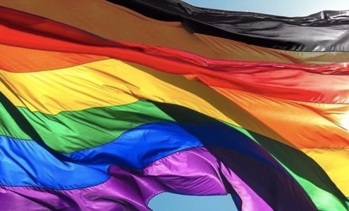 banner black brown stripe rainbow-flag