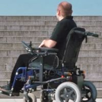 thumb disabled person in wheelchair stock 1