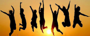 Group of Jumping People