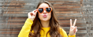 Girl with Heart Glasses