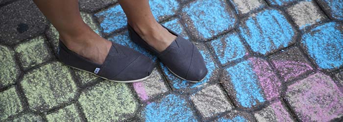 Feet on Chalk Bricks