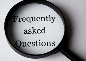 Magnifying glass on text frequently asked questions