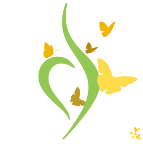 Green NEDA swoosh icon, butterflies. Resource Center brought to you by the Grace Holland Cozine Foundation