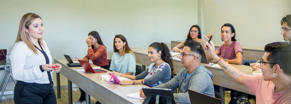 Teacher and students