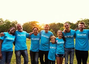 Volunteers standing together