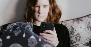 Girl looking on her phone