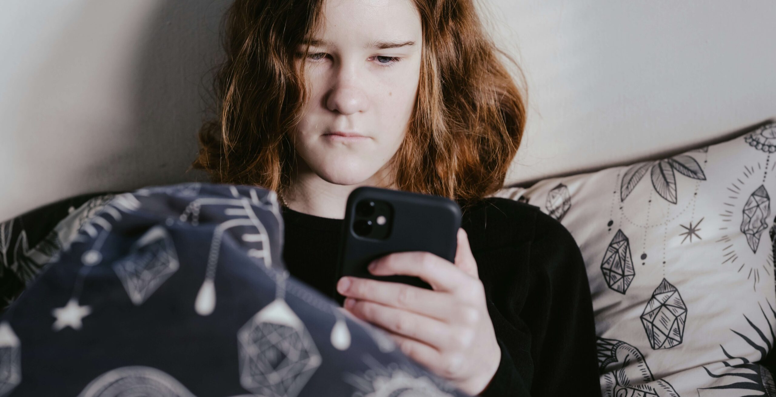 Girl looking on her phone