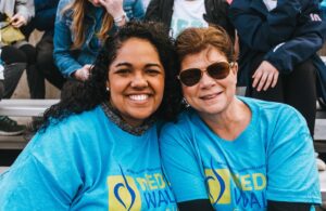 Mother daughter at community event