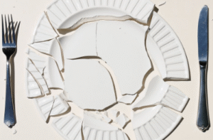 broken plate symbolizing eating disorders