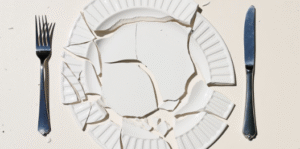 broken plate symbolizing eating disorders